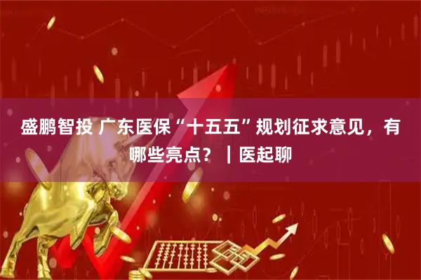 盛鹏智投 广东医保“十五五”规划征求意见,有哪些亮点?|医起聊